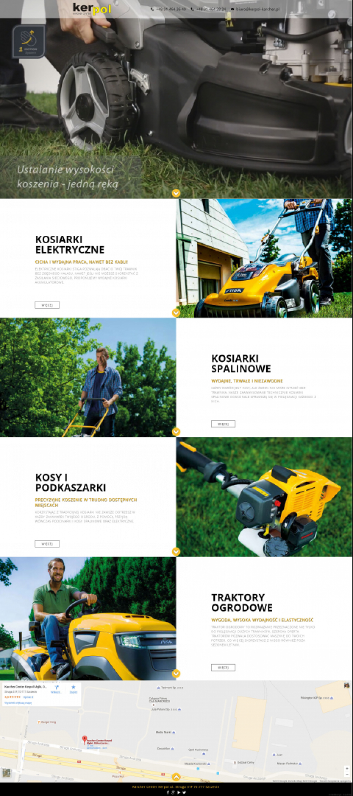 Serwis informacyjny dla firmy Kerpol ze Szczecina, traktujący o produktach Stiga