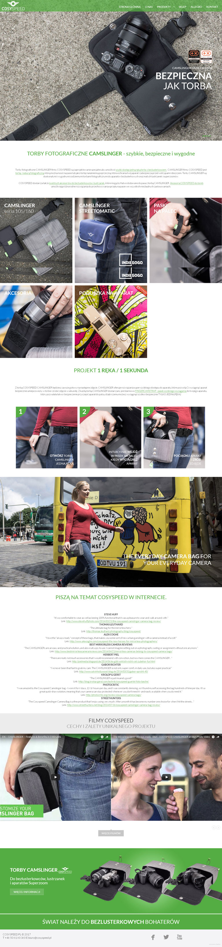 Serwis produktowo-informacyjny dla dystrybutora produktów Cosyspeed