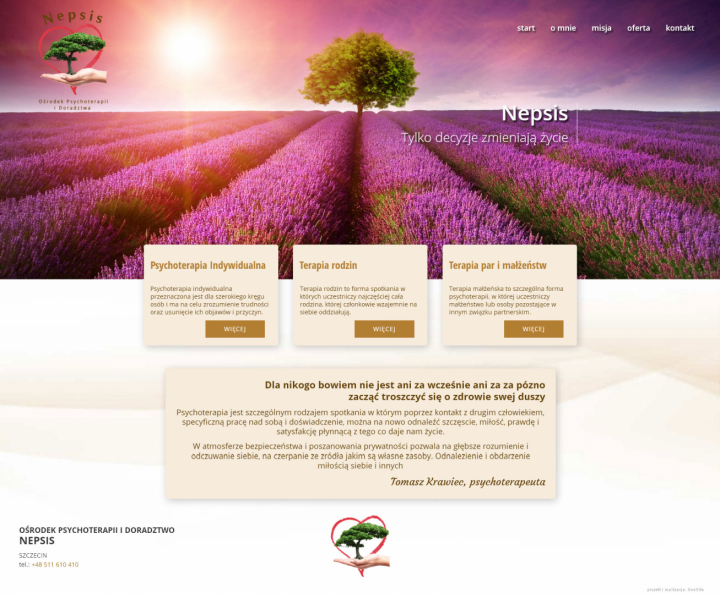 Strona www szczecińskiego psychoterapeuty