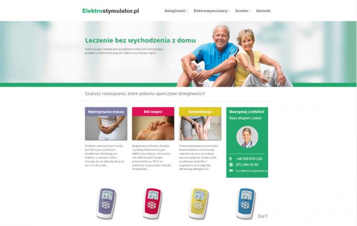 Serwis prezentujący elektrostymulatory i informacje o nich